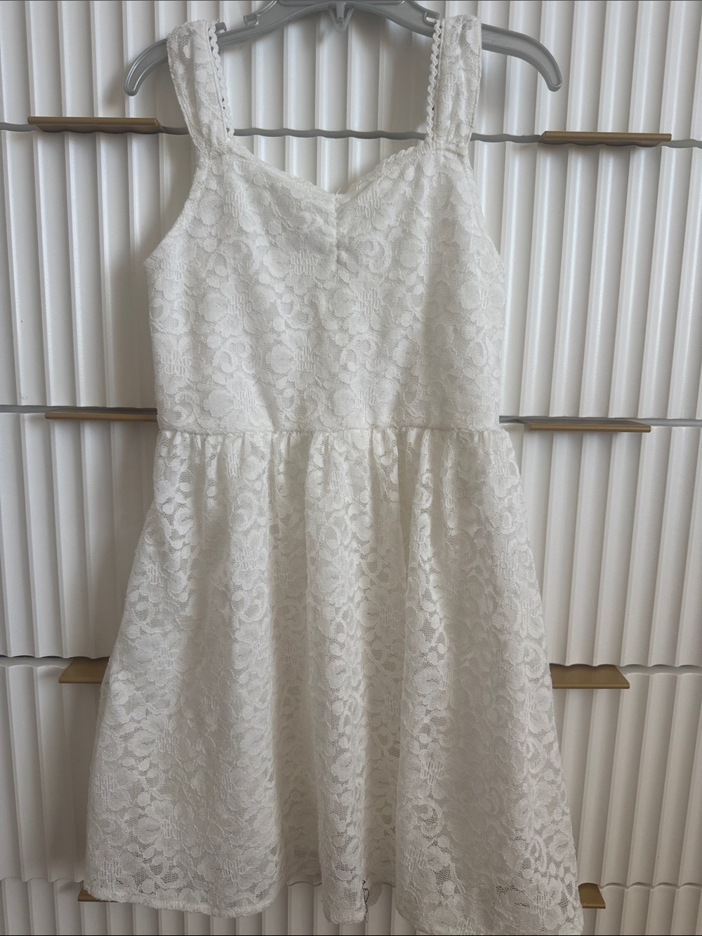 abercrombie kids White Lace Sleeveless Party Dress